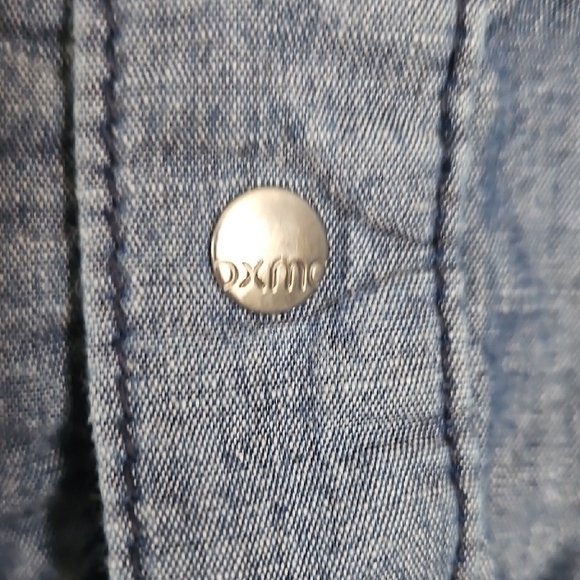 Oxmo Blue Button Up Romper - Picture 4 of 6